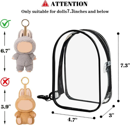 Protective Case for Plush Doll, Clear Hanging Display Cases, Crossbody Doll Storage Bag, PVC Storage Case Cover for standing Figures, Dolls