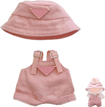 Doll Clothes for 17CM Dolls, Handcrafted Crochet 2-Piece Clothes Set, Premium Fashion Cute Outfit for Dolls Accessories(Pink)