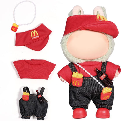 Doll Clothes Outfits,Clothes Set for 17cm Doll,3 Piece Set Hat Clothing, Boys and Girls Stylish Adorable Dolls Clothes Accessories (No Doll)_01
