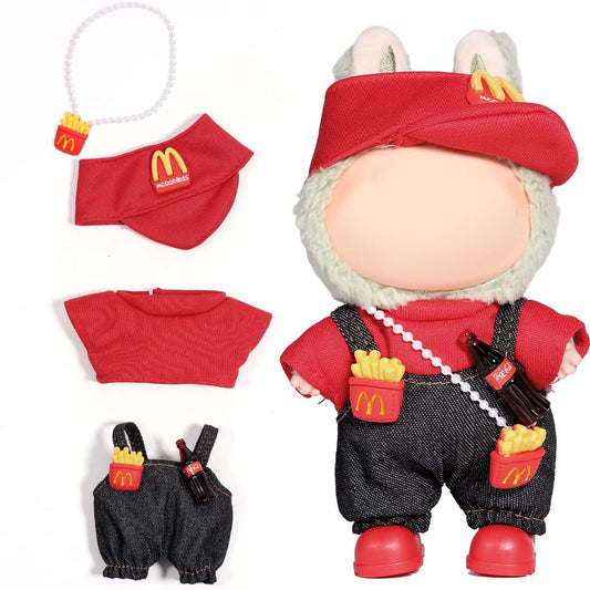 Doll Clothes Outfits,Clothes Set for 17cm Doll,3 Piece Set Hat Clothing, Boys and Girls Stylish Adorable Dolls Clothes Accessories (No Doll)_01