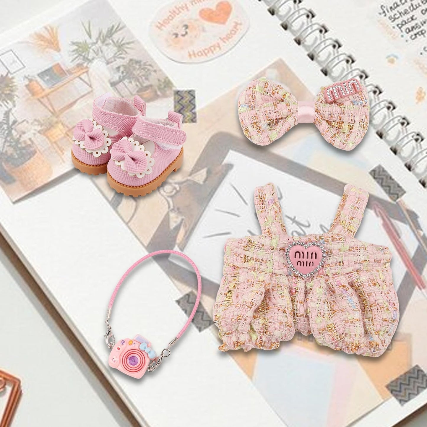 Doll Clothes 17cm Exquisite Luxury Designer Outfit Accessories Doll Clothes Suitable for Dolls Accessories Dress up Unique Style(NO Doll) (Pink)