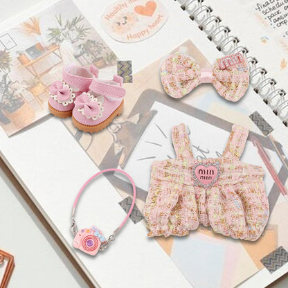 Doll Clothes 17cm Exquisite Luxury Designer Outfit Accessories Doll Clothes Suitable for Dolls Accessories Dress up Unique Style(NO Doll) (Pink)