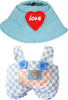 Blue and White Checkered Romper + Blue Hat