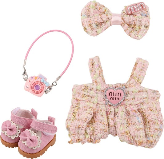 Doll Clothes 17cm Exquisite Luxury Designer Outfit Accessories Doll Clothes Suitable for Dolls Accessories Dress up Unique Style(NO Doll) (Pink)