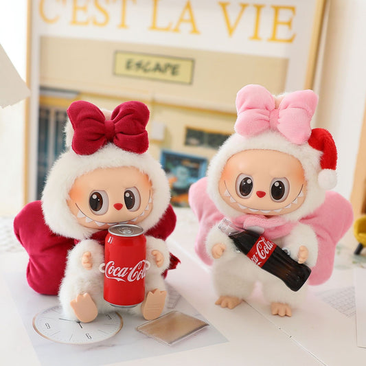 +Clothes for Labubu(NO Doll), 17cm Bow Doll Outfit for 1st, 2nd, and 3rd Generation Labubu Dolls